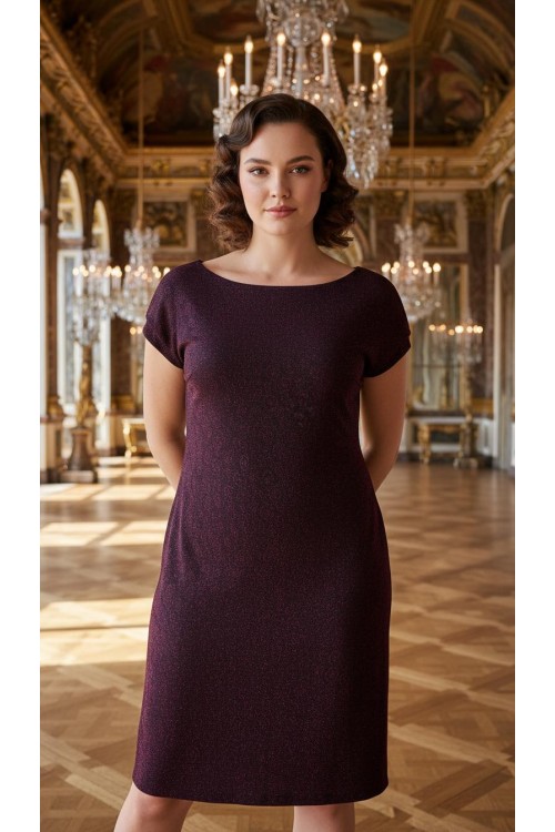 Nidya Moda Büyük Beden Kadın Siyah Bordo Gül Baskı Vako Abiye Elbise-4035CSB