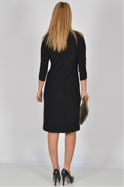 Nidya Moda Büyük Beden Kadın Siyah Taşlı Yuvarlak Yaka  Sandy Abiye Elbise-4040S Nidya Moda Büyük Beden Kadın Siyah Taşlı Yuvarlak Yaka  Sandy Abiye Elbise-4040S