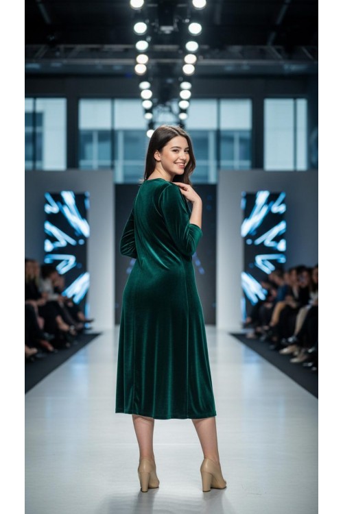 Nidya Moda Büyük Beden Kadın Yeşil Roba Siyah Kombinli Taş Şerit Kadife Abiye Elbise-4073Y Nidya Moda Büyük Beden Kadın Yeşil Roba Siyah Kombinli Taş Şerit Kadife Abiye Elbise-4073Y