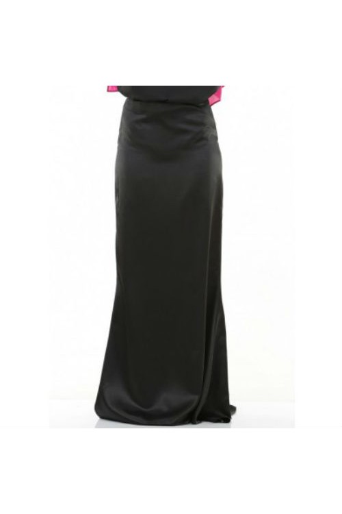 Nidya Moda Büyük Beden  Tesettür Kadın Siyah Balık Saten Abiye Etek-3003TS Nidya Moda Büyük Beden  Tesettür Kadın Siyah Balık Saten Abiye Etek-3003TS