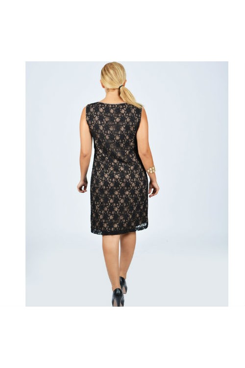 Nidya Moda Büyük Beden Kadın Vizon Dantelli Abiye  Elbise-4009V Nidya Moda Büyük Beden Kadın Vizon Dantelli Abiye  Elbise-4009V