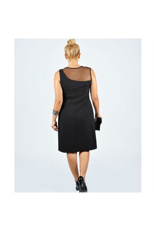 Nidya Moda Büyük Beden Kadın Siyah Roba Taş İşli Tül Kombin Krep Abiye Elbise-4011S Nidya Moda Büyük Beden Kadın Siyah Roba Taş İşli Tül Kombin Krep Abiye Elbise-4011S