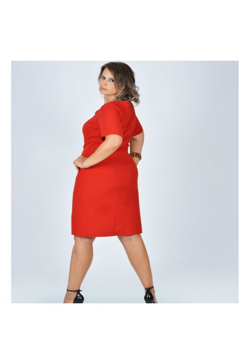Nidya Moda Büyük Beden Kadın Kırmızı Yaka Taşlı Krep Abiye Elbise-4027K Nidya Moda Büyük Beden Kadın Kırmızı Yaka Taşlı Krep Abiye Elbise-4027K
