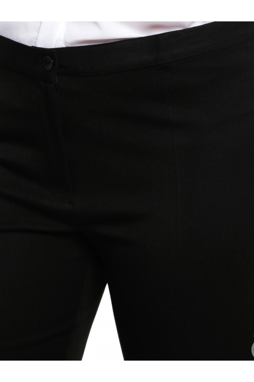 Nidya Moda Büyük Beden Kadın Siyah Klasik Kumaş Pantolon-2005S