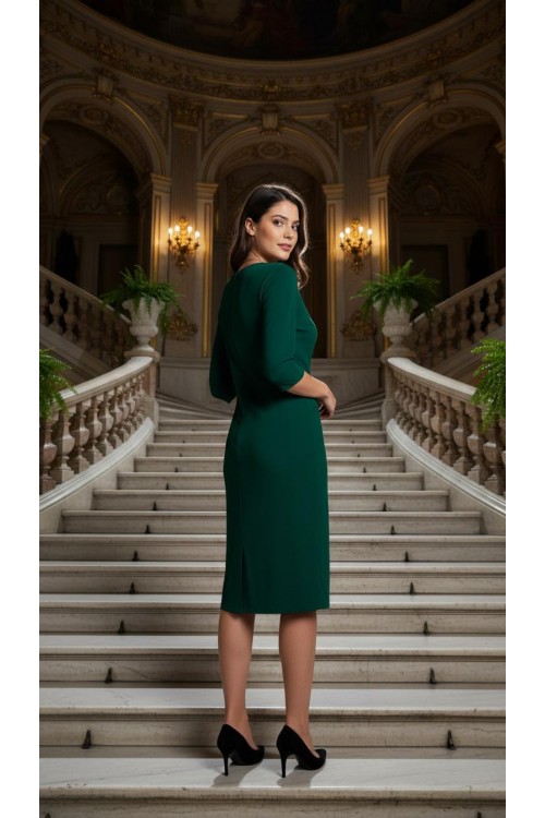 Nidya Moda Büyük Beden Kadın Yeşil V Taşlı Yaka Sandy Abiye Elbise 4039Y Nidya Moda Büyük Beden Kadın Yeşil V Taşlı Yaka Sandy Abiye Elbise 4039Y