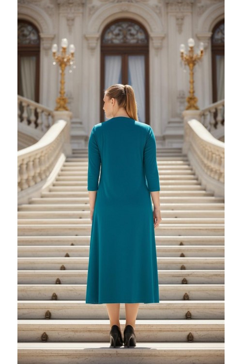 Nidya Moda Büyük Beden Kadın Turkuaz Kupları Pullu Payet Kombin Sandy Abiye Elbise-4060T Nidya Moda Büyük Beden Kadın Turkuaz Kupları Pullu Payet Kombin Sandy Abiye Elbise-4060T