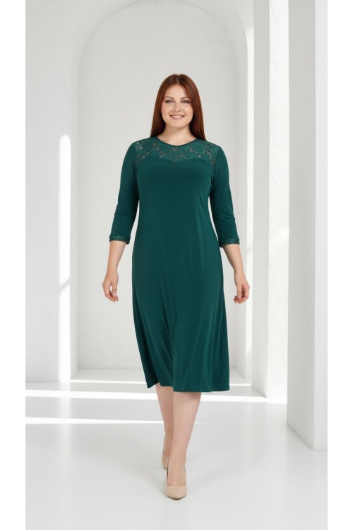 Nidya Moda Büyük Beden Kadın Yeşil Roba Manşet Dantelli Sandy Abiye Elbise-4078DY Nidya Moda Büyük Beden Kadın Yeşil Roba Manşet Dantelli Sandy Abiye Elbise-4078DY