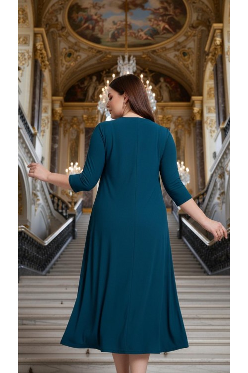 Nidya Moda Büyük Beden Kadın Yeşil Lazer Metal Aksesuarlı Yaka Sandy Abiye Elbise-4081Y Nidya Moda Büyük Beden Kadın Yeşil Lazer Metal Aksesuarlı Yaka Sandy Abiye Elbise-4081Y