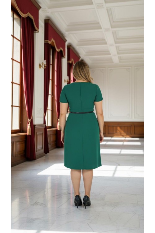 Nidya Moda Büyük Beden Kadın Yeşil Ön Çift Yırtmaçlı Krep Abiye Elbise-4086Y Nidya Moda Büyük Beden Kadın Yeşil Ön Çift Yırtmaçlı Krep Abiye Elbise-4086Y