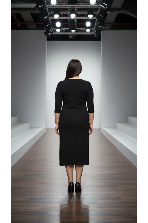 Nidya Moda Büyük Beden Kadın Siyah Roba Tül Taşlı Sandy Abiye Elbise-4089S Nidya Moda Büyük Beden Kadın Siyah Roba Tül Taşlı Sandy Abiye Elbise-4089S