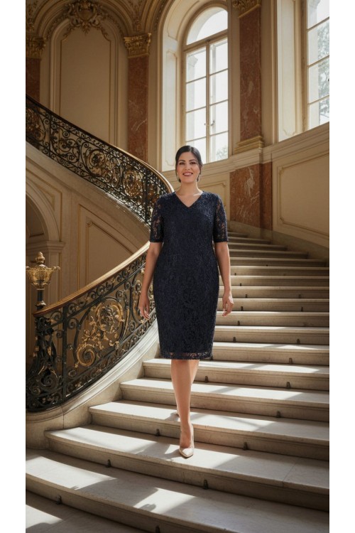 Nidya Moda Büyük Beden Kadın Antrasit Gri Kordoneli Sim Dantel Abiye  Elbise-4161G