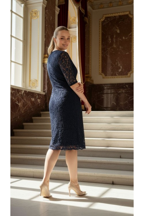 Nidya Moda Büyük Beden Kadın Lacivert Sim Kordoneli Dantel Abiye Elbise-4161L Nidya Moda Büyük Beden Kadın Lacivert Sim Kordoneli Dantel Abiye Elbise-4161L